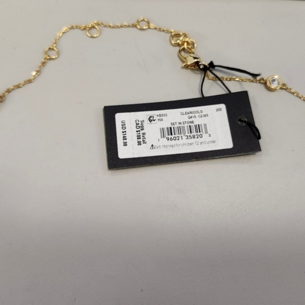 NWT Kate Spade Gold-Tone Set in Stone Necklace - Picture 3 of 3